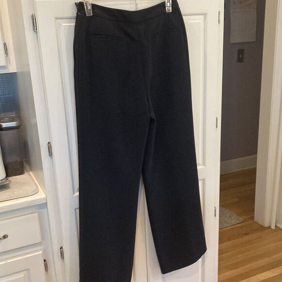 DKNY Navy Sailor nautical Button flat front High Rise Wide Leg Pant Size 10 - Picture 6 of 12